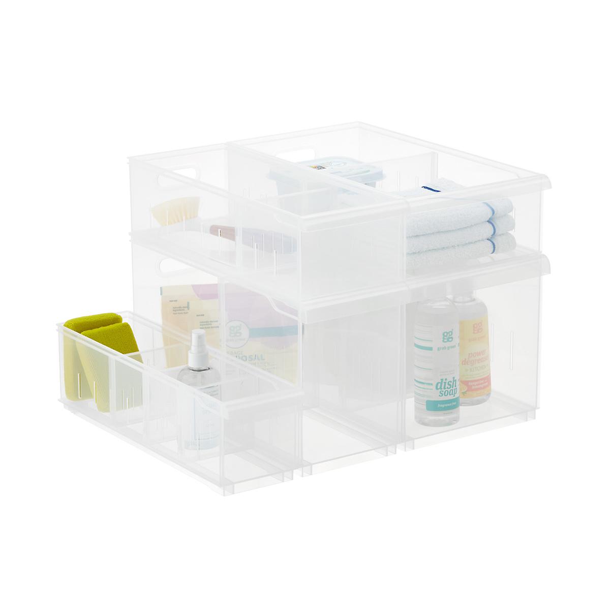 clear stackable storage bins