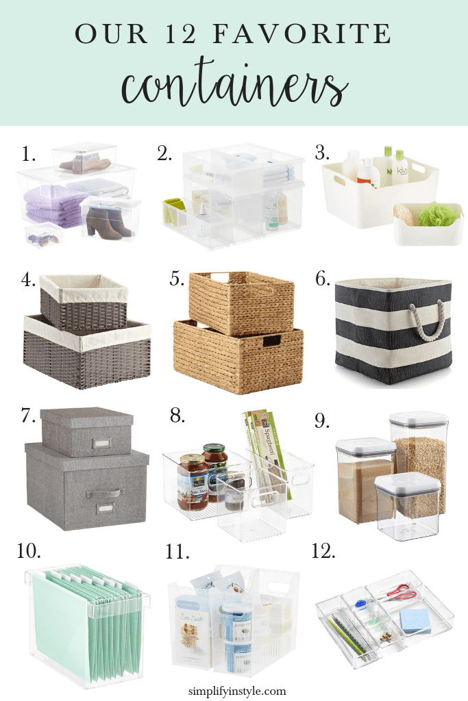 Our Favorite 12 Containers For Organizing | There are so many options when it comes to finding the right container. To make it easier, we're sharing our 12 favorite containers for organizing. | simplifyinstyle.com
